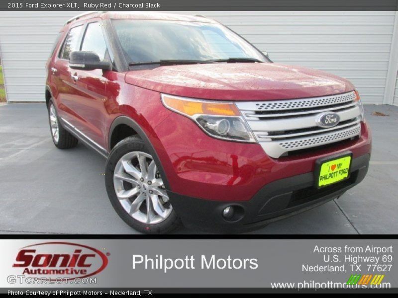Ruby Red / Charcoal Black 2015 Ford Explorer XLT