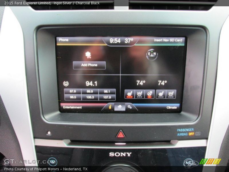 Ingot Silver / Charcoal Black 2015 Ford Explorer Limited