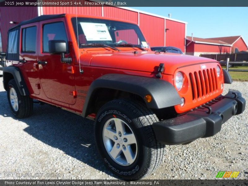 Firecracker Red / Black 2015 Jeep Wrangler Unlimited Sport S 4x4