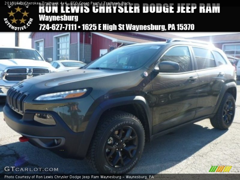 ECO Green Pearl / Trailhawk Black 2015 Jeep Cherokee Trailhawk 4x4