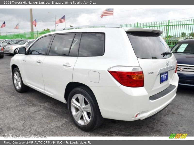 Blizzard White Pearl / Ash Gray 2008 Toyota Highlander Limited