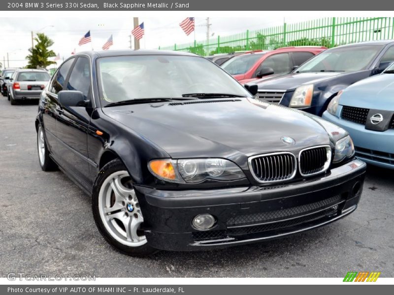 Black Sapphire Metallic / Sand 2004 BMW 3 Series 330i Sedan