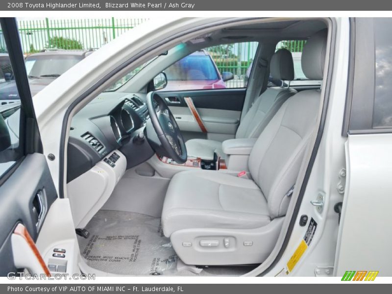 Blizzard White Pearl / Ash Gray 2008 Toyota Highlander Limited