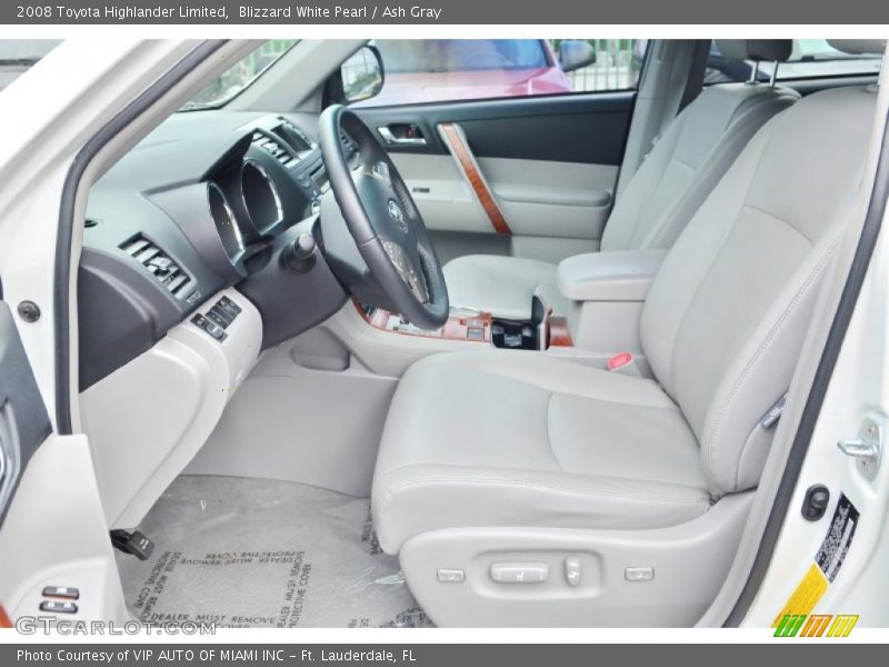 Blizzard White Pearl / Ash Gray 2008 Toyota Highlander Limited