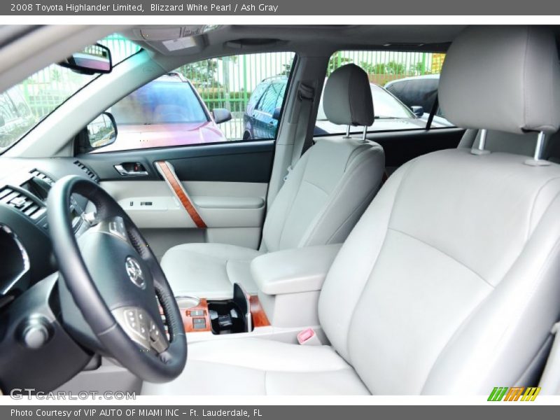 Blizzard White Pearl / Ash Gray 2008 Toyota Highlander Limited