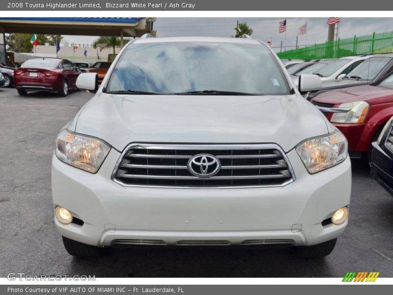 Blizzard White Pearl / Ash Gray 2008 Toyota Highlander Limited