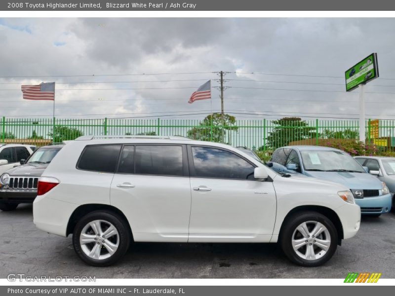 Blizzard White Pearl / Ash Gray 2008 Toyota Highlander Limited