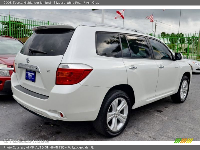 Blizzard White Pearl / Ash Gray 2008 Toyota Highlander Limited