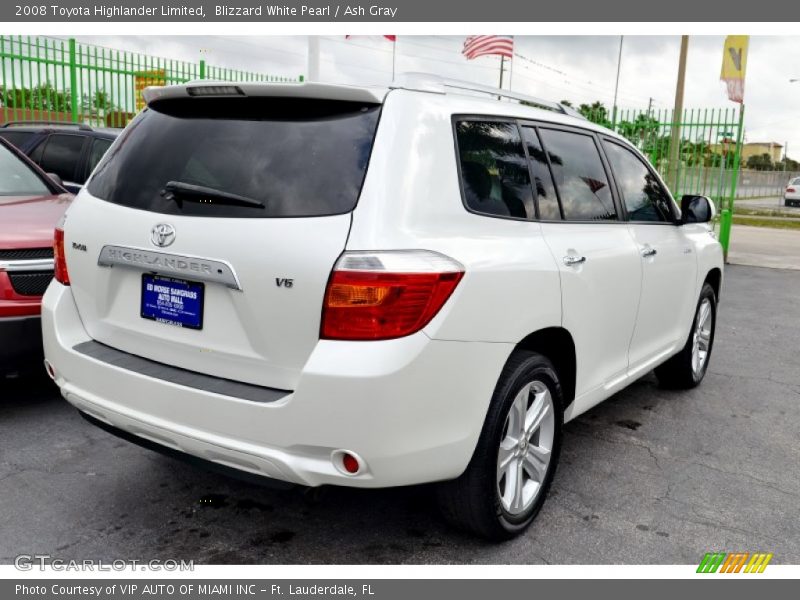 Blizzard White Pearl / Ash Gray 2008 Toyota Highlander Limited