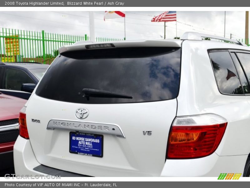 Blizzard White Pearl / Ash Gray 2008 Toyota Highlander Limited