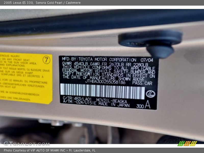 Sonora Gold Pearl / Cashmere 2005 Lexus ES 330