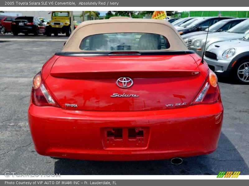 Absolutely Red / Ivory 2005 Toyota Solara SLE V6 Convertible