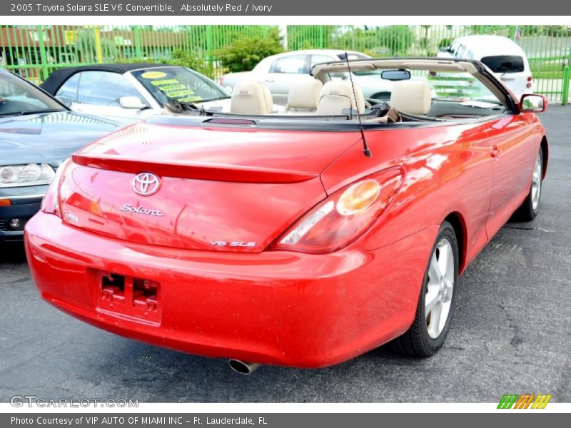 Absolutely Red / Ivory 2005 Toyota Solara SLE V6 Convertible