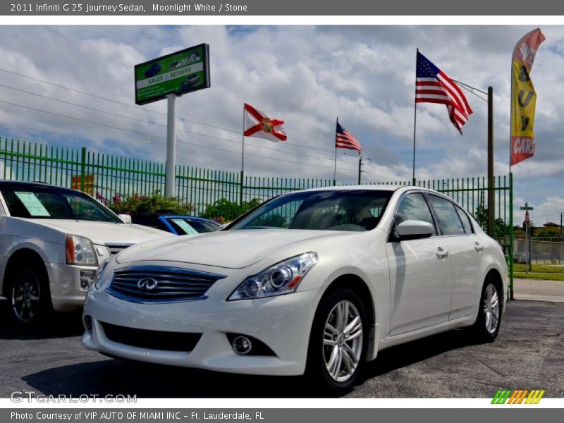 Moonlight White / Stone 2011 Infiniti G 25 Journey Sedan