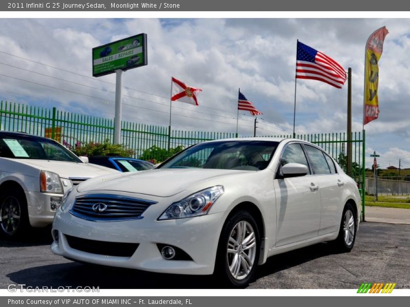 Moonlight White / Stone 2011 Infiniti G 25 Journey Sedan