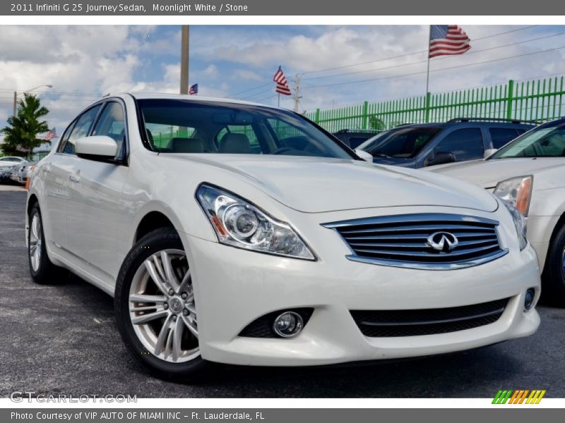 Moonlight White / Stone 2011 Infiniti G 25 Journey Sedan