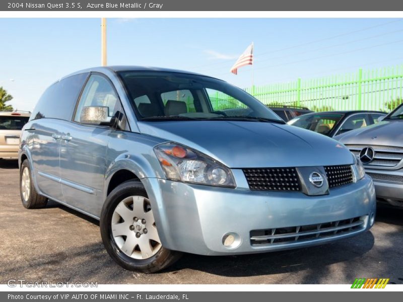 Azure Blue Metallic / Gray 2004 Nissan Quest 3.5 S