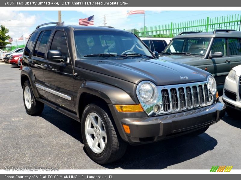 Dark Khaki Pearl / Medium Slate Gray 2006 Jeep Liberty Limited 4x4