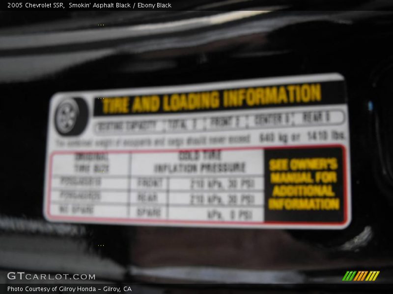 Smokin' Asphalt Black / Ebony Black 2005 Chevrolet SSR