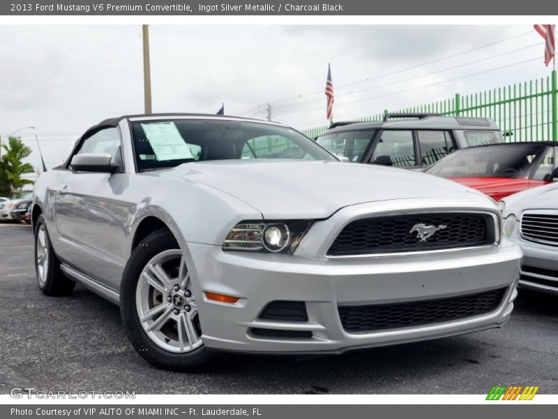 Ingot Silver Metallic / Charcoal Black 2013 Ford Mustang V6 Premium Convertible