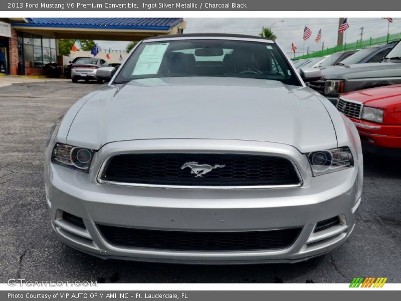 Ingot Silver Metallic / Charcoal Black 2013 Ford Mustang V6 Premium Convertible