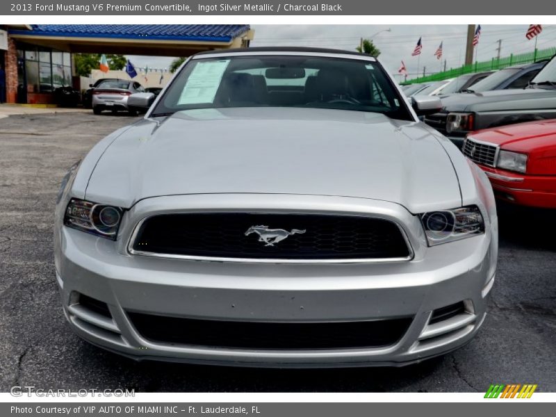 Ingot Silver Metallic / Charcoal Black 2013 Ford Mustang V6 Premium Convertible