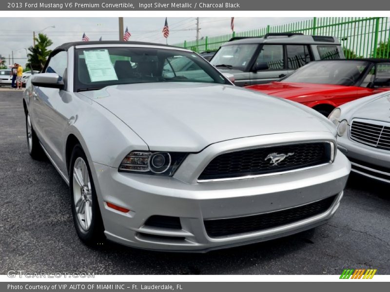 Ingot Silver Metallic / Charcoal Black 2013 Ford Mustang V6 Premium Convertible