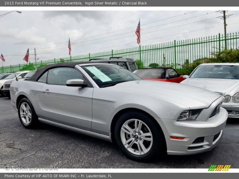 Ingot Silver Metallic / Charcoal Black 2013 Ford Mustang V6 Premium Convertible