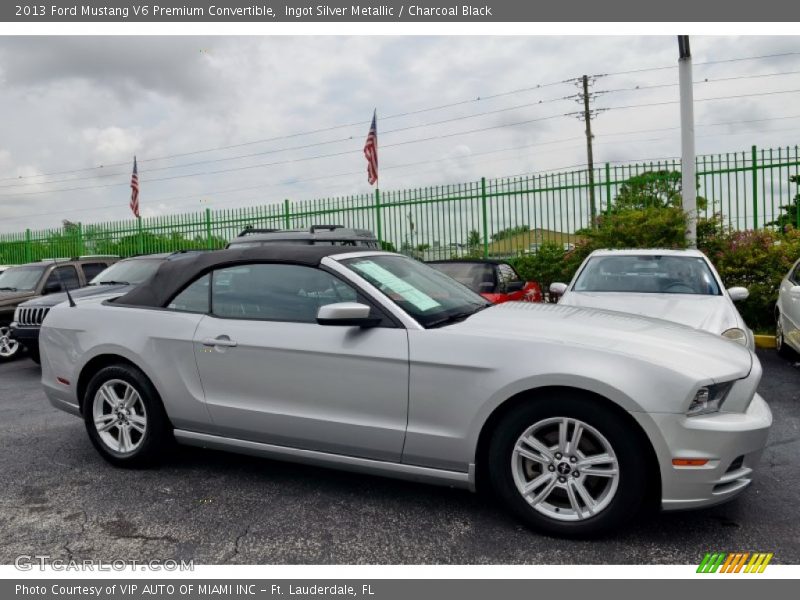Ingot Silver Metallic / Charcoal Black 2013 Ford Mustang V6 Premium Convertible