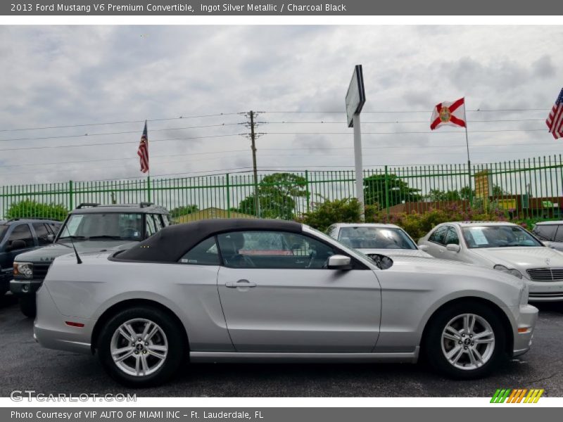 Ingot Silver Metallic / Charcoal Black 2013 Ford Mustang V6 Premium Convertible