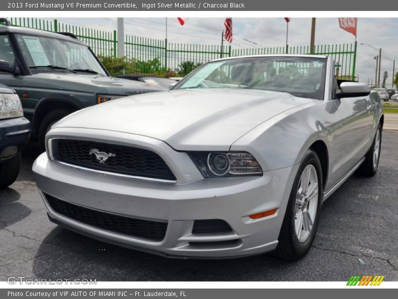 Ingot Silver Metallic / Charcoal Black 2013 Ford Mustang V6 Premium Convertible