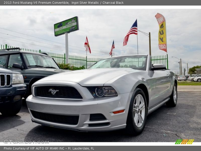 Ingot Silver Metallic / Charcoal Black 2013 Ford Mustang V6 Premium Convertible
