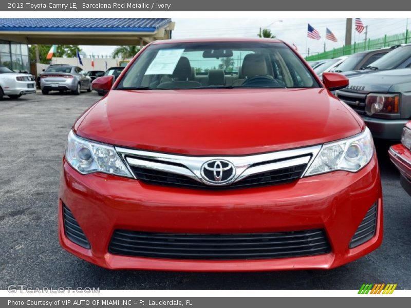 Barcelona Red Metallic / Ivory 2013 Toyota Camry LE