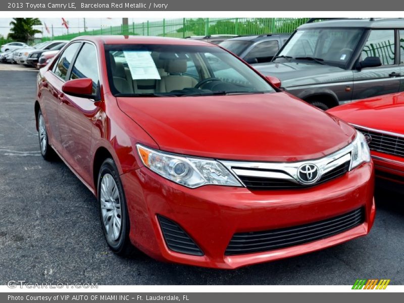 Barcelona Red Metallic / Ivory 2013 Toyota Camry LE