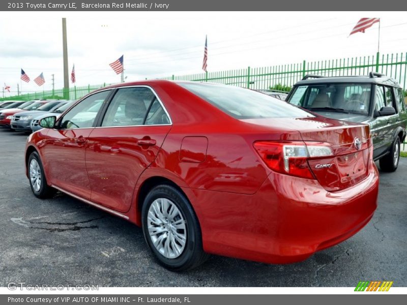 Barcelona Red Metallic / Ivory 2013 Toyota Camry LE