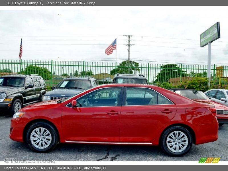 Barcelona Red Metallic / Ivory 2013 Toyota Camry LE