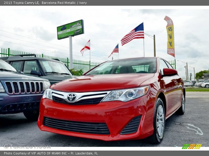 Barcelona Red Metallic / Ivory 2013 Toyota Camry LE