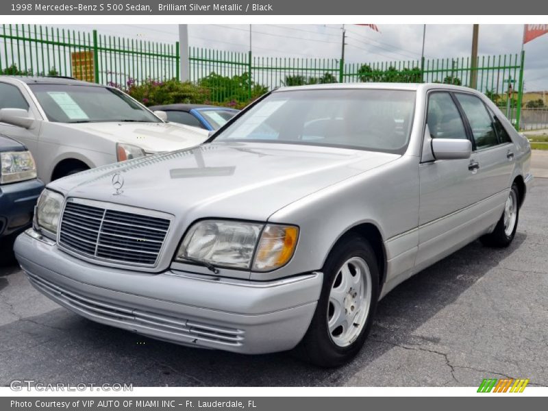 Brilliant Silver Metallic / Black 1998 Mercedes-Benz S 500 Sedan