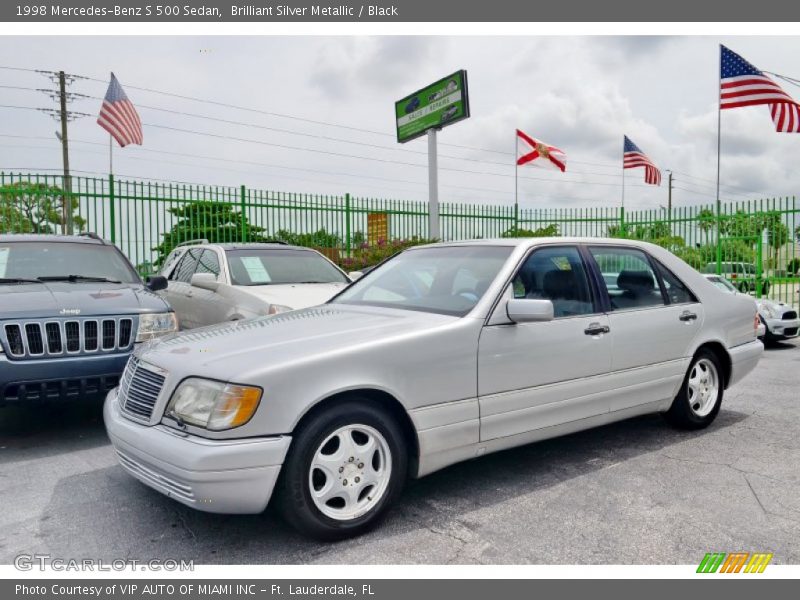 Brilliant Silver Metallic / Black 1998 Mercedes-Benz S 500 Sedan