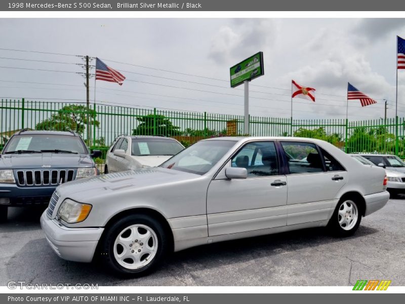 Brilliant Silver Metallic / Black 1998 Mercedes-Benz S 500 Sedan