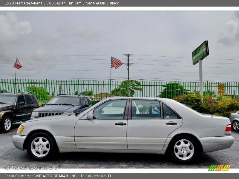 Brilliant Silver Metallic / Black 1998 Mercedes-Benz S 500 Sedan