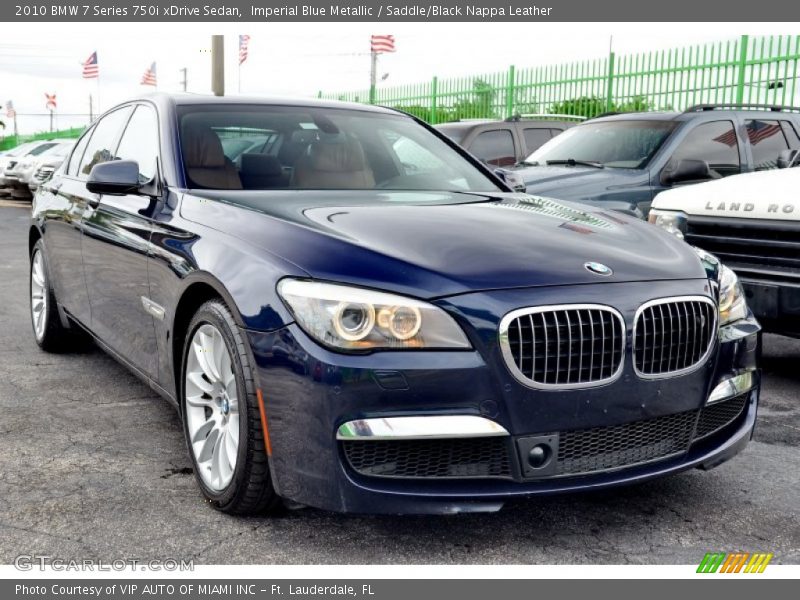 Imperial Blue Metallic / Saddle/Black Nappa Leather 2010 BMW 7 Series 750i xDrive Sedan
