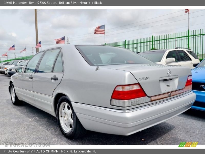 Brilliant Silver Metallic / Black 1998 Mercedes-Benz S 500 Sedan