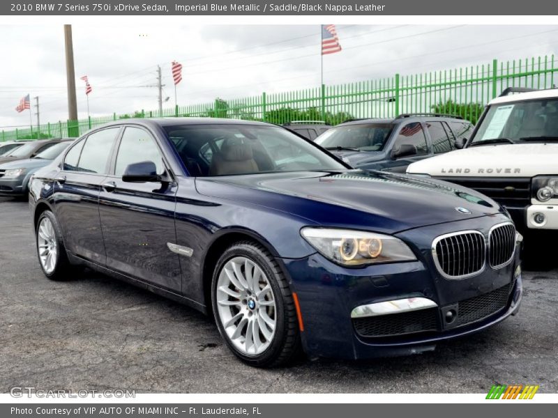 Imperial Blue Metallic / Saddle/Black Nappa Leather 2010 BMW 7 Series 750i xDrive Sedan