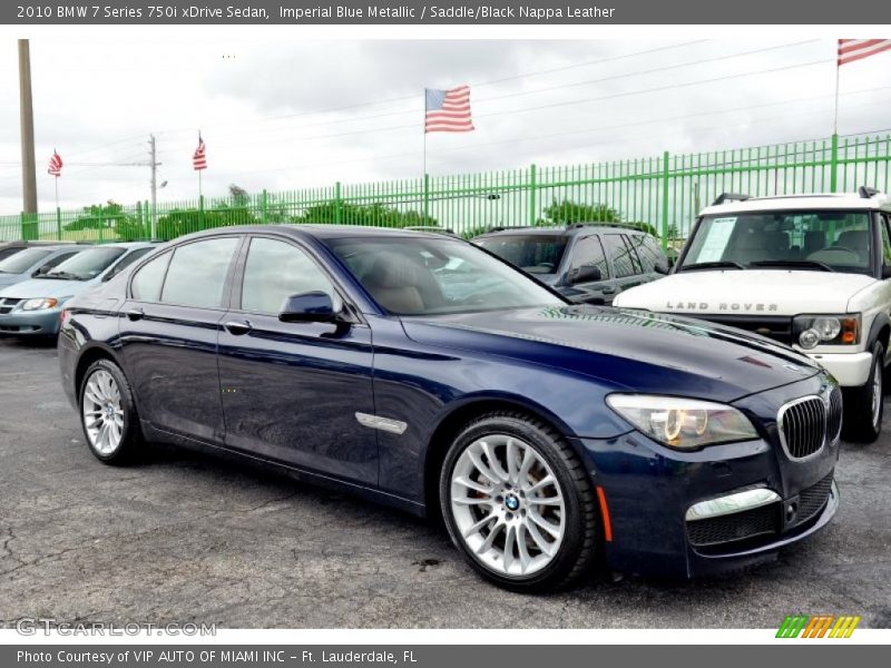 Imperial Blue Metallic / Saddle/Black Nappa Leather 2010 BMW 7 Series 750i xDrive Sedan