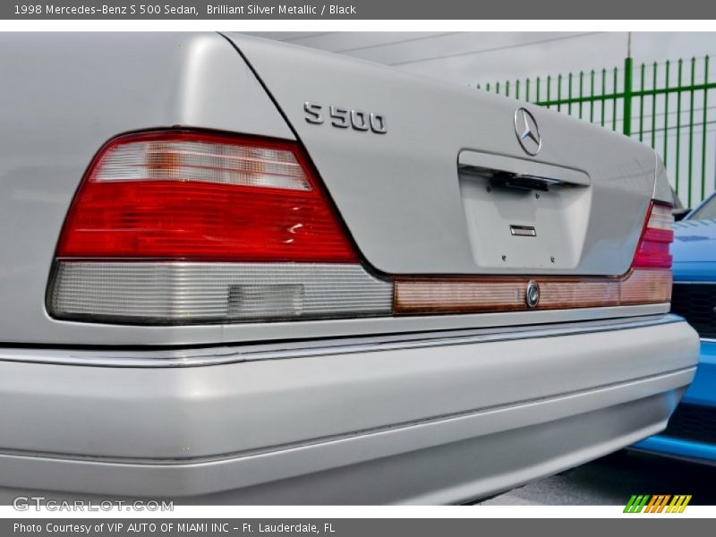 Brilliant Silver Metallic / Black 1998 Mercedes-Benz S 500 Sedan
