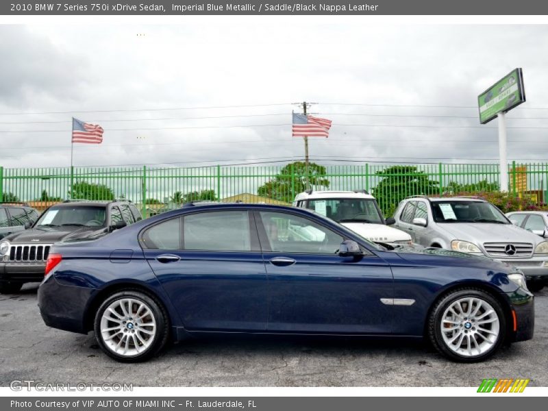 Imperial Blue Metallic / Saddle/Black Nappa Leather 2010 BMW 7 Series 750i xDrive Sedan