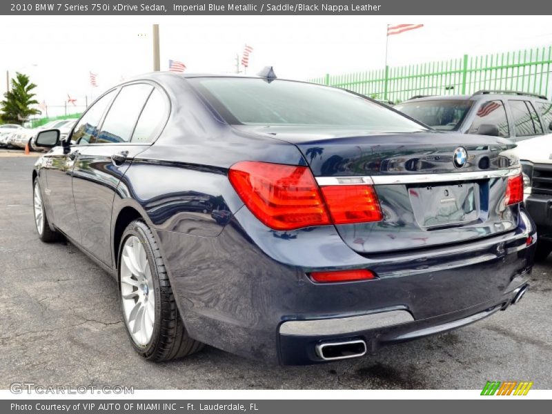 Imperial Blue Metallic / Saddle/Black Nappa Leather 2010 BMW 7 Series 750i xDrive Sedan