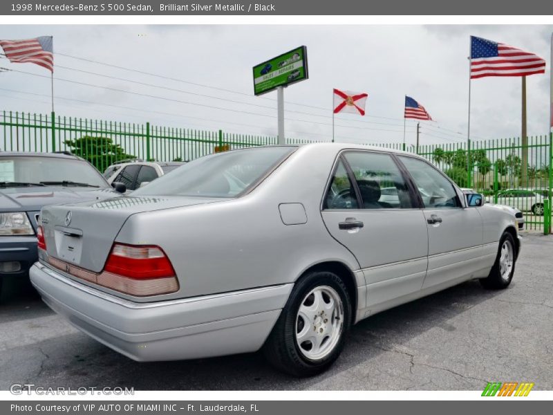Brilliant Silver Metallic / Black 1998 Mercedes-Benz S 500 Sedan