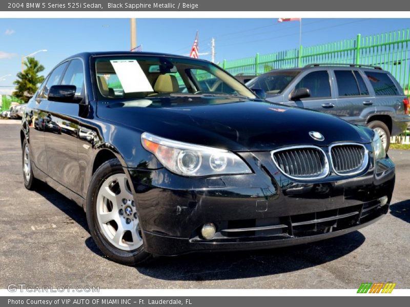 Black Sapphire Metallic / Beige 2004 BMW 5 Series 525i Sedan